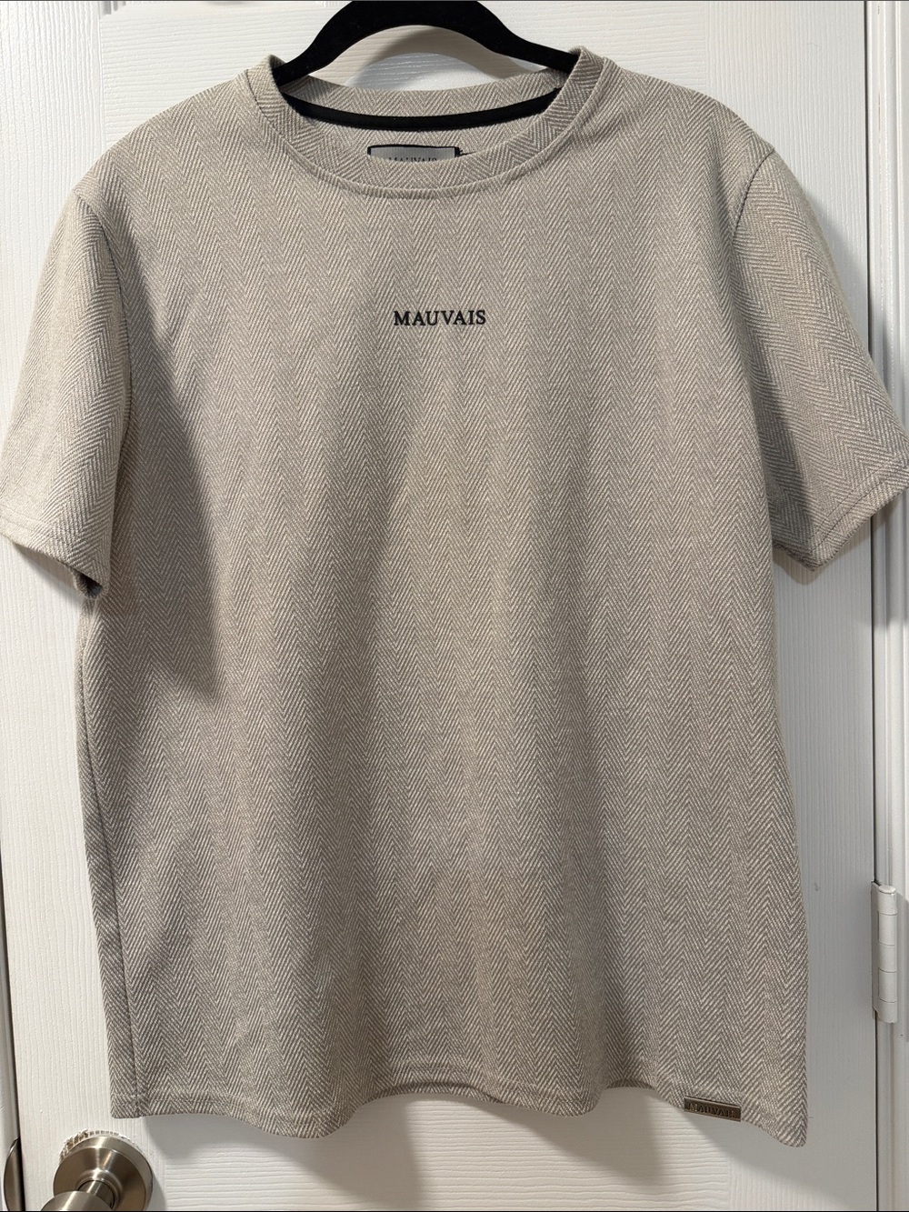Men's Short Sleeve Crew Tee in Light Beige